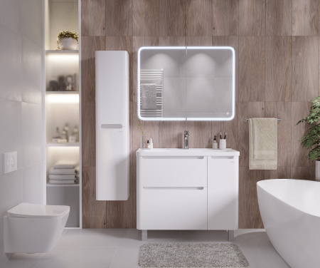 Тумба под раковину в ванной напольная Grossman АДЕЛЬ-100 см, белая